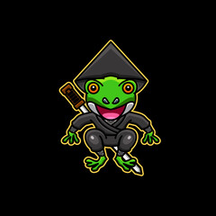 design is created in the style of mascot cartoon which forms the frog
