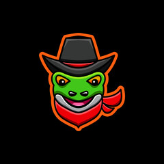 Fototapeta premium design is created in the style of mascot cartoon which forms the frog