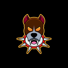 Vector Logo Illustration of Dog Simple Mascot Style.