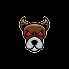 Vector Logo Illustration of Dog Simple Mascot Style.