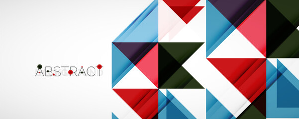 Geometric abstract background. Techno color triangle shapes. Vector illustration for covers, banners, flyers and posters and other designs