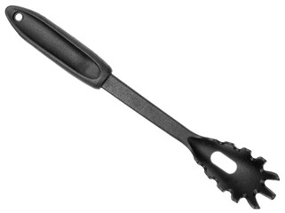 Kitchen spaghetti spoon isolated on white background
