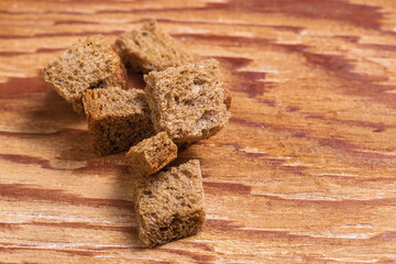 rye bread crackers on a wooden table