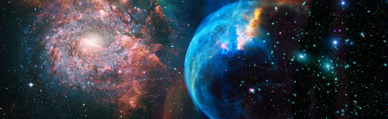 Mystical beautiful space. Unforgettable diverse space background Elements of this image furnished...