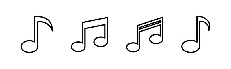 Music icons set, music vector icon, Melody, song, note, sound, audio sign