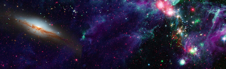 planets, stars and galaxies in outer space showing the beauty of space exploration. Elements...
