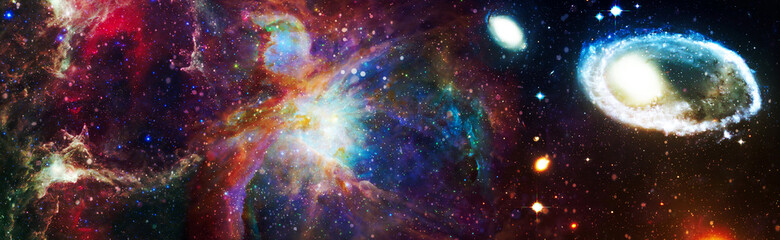planets, stars and galaxies in outer space showing the beauty of space exploration. Elements...