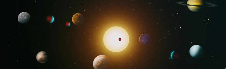 Sun, mercury, Venus, planet earth, Mars, Jupiter, Saturn, Uranus, Neptune. Solar system planet,...