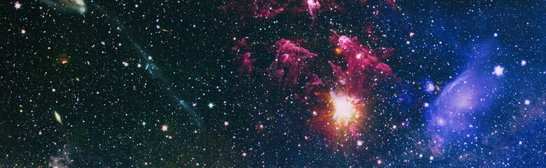 abstract background with night sky and stars. Panorama view universe space shot of milky way galaxy...