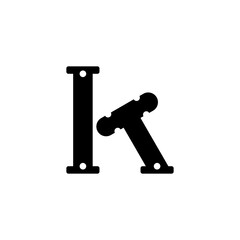 Letter K Hammer Logo. Simple and elegant. Suitable for repair, maintenance and construction.