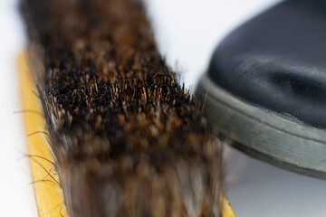 macro photo of a shoe brush