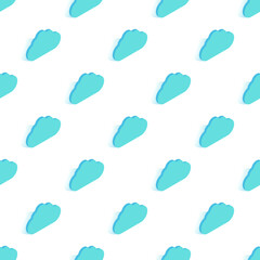 3d seamless pattern with blue clouds isolated on white background.vector illustration in isometric style.eps 10 template