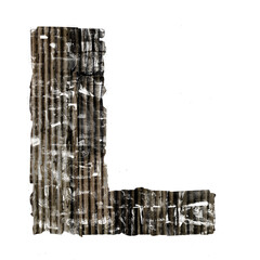 corticated iron letter L isolated 