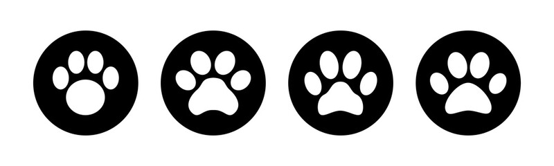 Paw icons set. Paw Print icon