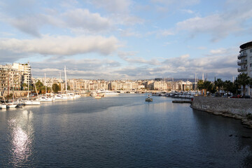 Fototapeta premium view of Marina Zeas, Piraeus,Greece