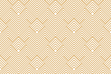 Fototapeta premium Abstract geometric pattern with stripes, lines. Seamless vector background. White and gold ornament. Simple lattice graphic design
