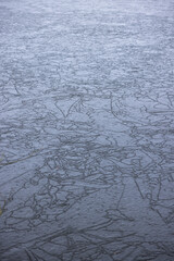 Ice on a lake gives it a graphic look