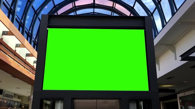 Green billboard for your ad in Lougheed Town Centre mall with 4k resolution