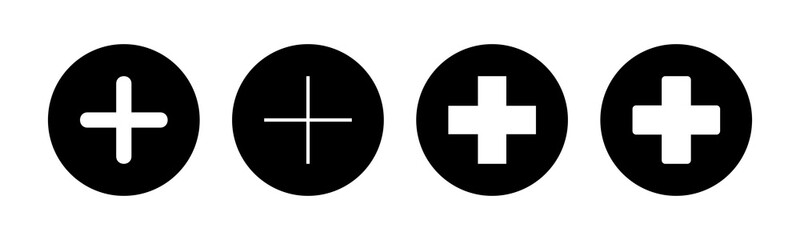 Obraz premium Plus Icons set. Add plus icon. Addition sign. Medical Plus icon