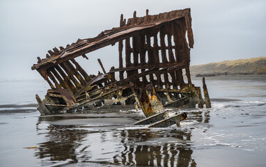 Shipwreck at Fort Stevens State Park in Astoria, Oregon