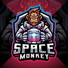 Space monkey esport mascot logo design © Visink.art