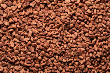 natural dry balanced feed for cats in granules top view