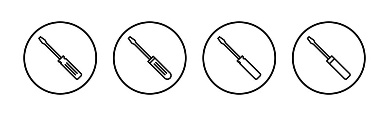 Screwdriver icons set. Screwdriver vector icon