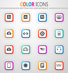Mobile connection icons set