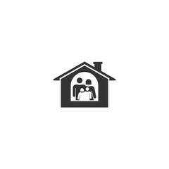 Family stay at home icon graphic design vector illustration