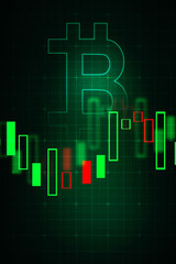 2d rendering bitcoin sign with graph
 