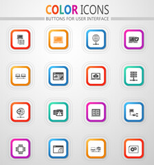 Internet, server, network icons set