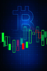 2d rendering bitcoin sign with graph
 