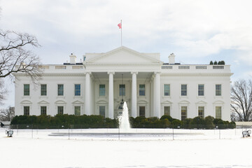 Naklejka premium White House in the snow - Washington D.C. United States of America