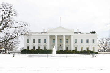 Fototapeta na wymiar White House in the snow - Washington D.C. United States of America