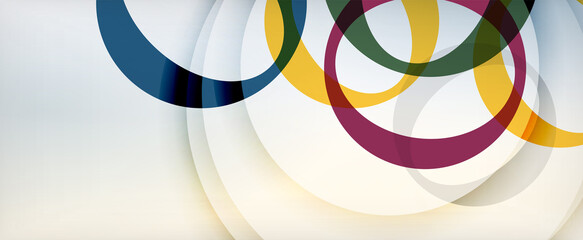 Ring geometric shapes, o letter repetition wallpaper. Abstract background for business or technology presentations, internet posters or web brochure covers