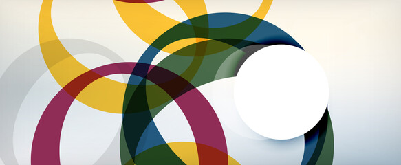 Obraz premium Ring geometric shapes, o letter repetition wallpaper. Abstract background for business or technology presentations, internet posters or web brochure covers