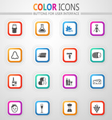Vineyard and Wine icons set