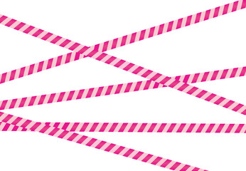 Pink striped tape. vector illustration