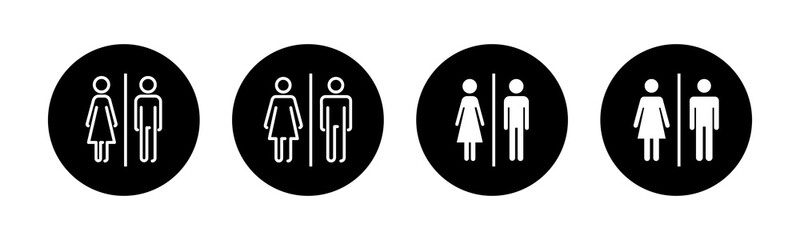 Toilet icons set. Toilet sign. Man and woman restroom sign vector. Male and female icon