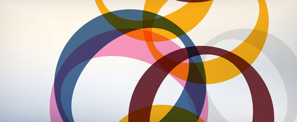 Obraz premium Ring geometric shapes, o letter repetition wallpaper. Abstract background for business or technology presentations, internet posters or web brochure covers