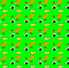 Japanese bento Rice ball set light green background