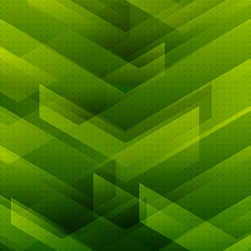 Abstract Green Tech Background With Big Arrows Sign Digital And Stripes Technology Concept