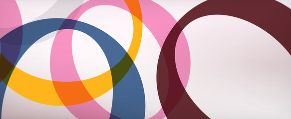 Fototapeta premium Ring geometric shapes, o letter repetition wallpaper. Abstract background for business or technology presentations, internet posters or web brochure covers