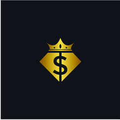 diamond combination dollar logo graphic vector template