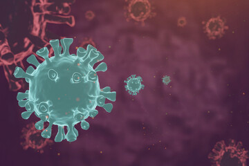 Fototapeta na wymiar coronavirus concept COVID-19 on red background. 3d rendering.