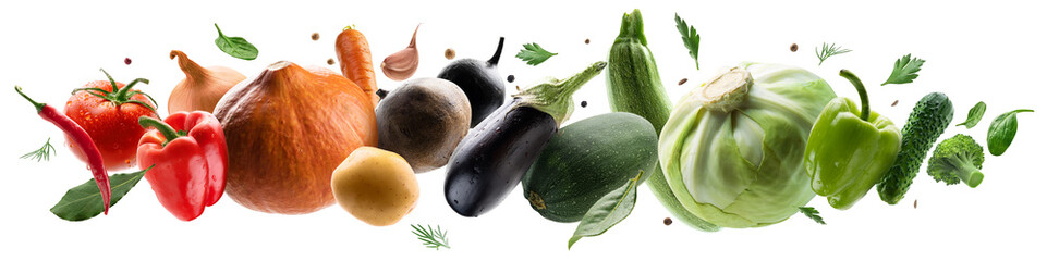 Large set of isolated vegetables on a white background