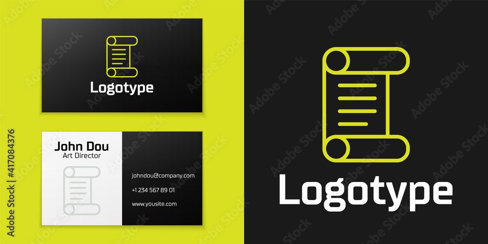 Canvas Prints Logotype line Decree, paper, parchment, scroll icon icon isolated on black background. Logo design template element. Vector.