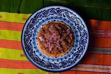 Tost of cochinita pibil, typical Mexican food