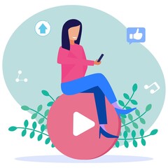 Illustration vector graphic cartoon character of video
