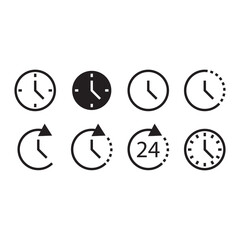 Clock icon vector . Passage of time